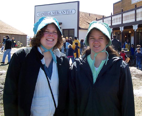 Sarah and Becca Curzon at the American West Farm