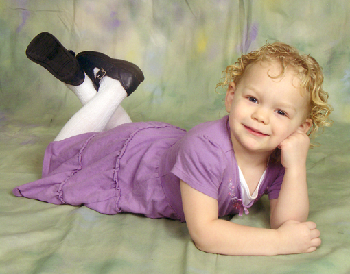 Audrey in an Easter dress, February 2008