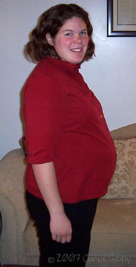 Pregnant Sarah - 26 weeks along (second child)