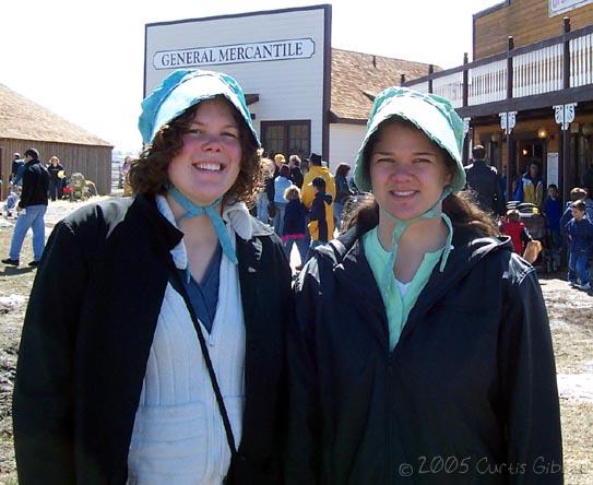 Sarah and Becca Curzon at the American West Farm