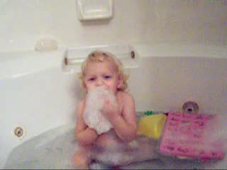 View - Audrey sends holiday greetings from the bathtub (video)