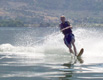 View - Curtis skiing on Willard Bay in Utah, August 2006