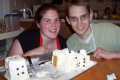 View - Sarah and I make ice cream sculptures - a New York City skyline and a die