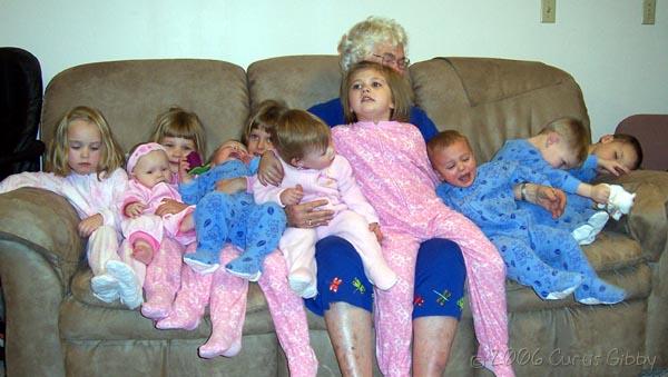 Wanda Slayton and Her Great-grandchildren, January 2006