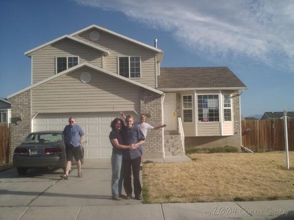 The outside of the house with me and Sarah standing outside