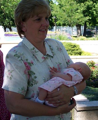 Grandma Shauna holds Audrey at 3 weeks old