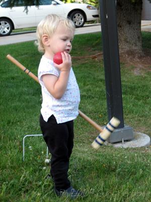 Jeremy Ranch 2007 - Audrey plays croquet