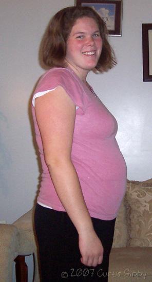 Sarah pregnant - 19 weeks along (second child)