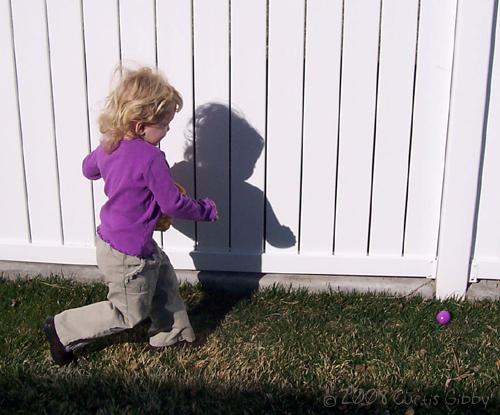 Easter Egg Hunt - Audrey runs to find eggs