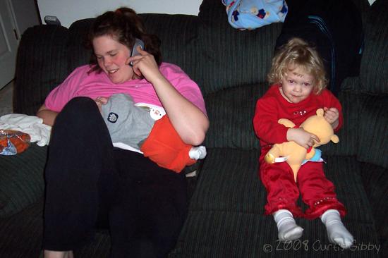 Nursing - Sarah with Nathan, Audrey with Pooh