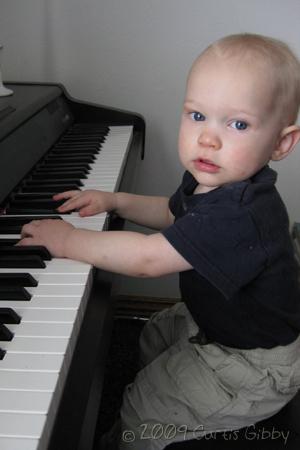 Nathan plays the piano