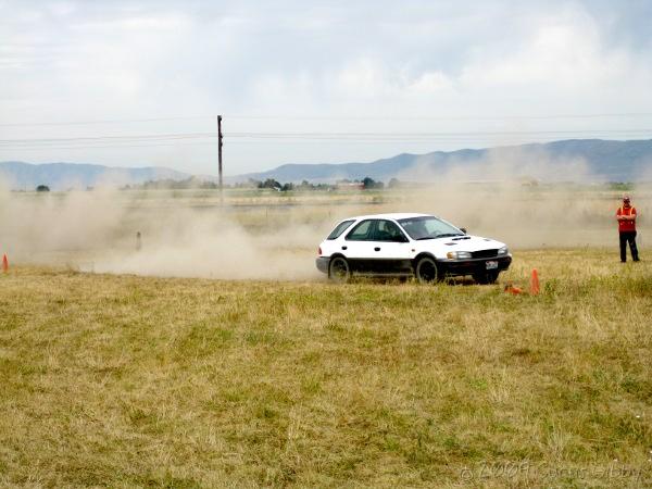 Gibby Campout 2009 - Curtis in the Rally car 2