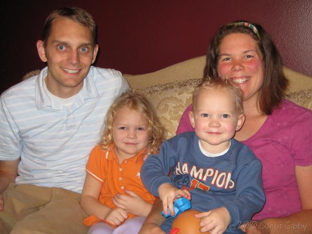 Curtis and Sarah Gibby family -- December 2009