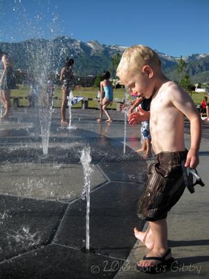 Nathan playing at the Highland Splash Park