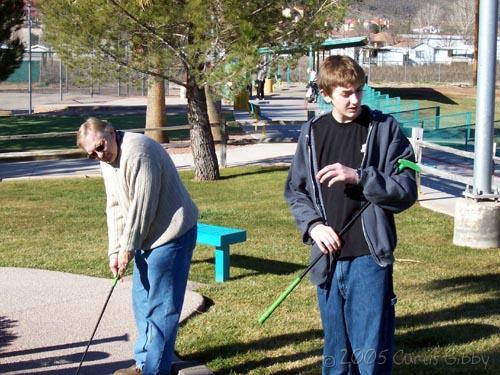 Brian and Dad miniature golfing in St. George