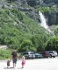 View - Sarah and the kids at Bridal Veil Falls