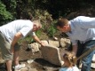 View - Gibby Cabin - Dad and Scott put rocks into place