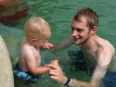 View - Gibby Campout 2009 - Curtis and Nathan in the warm pool at Crystal Hot Springs