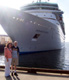 View - Cruise - Sarah and Curtis in front of our ship, the <i>Monarch of the Seas</i>