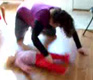 View - Sarah spins Audrey on our faux-wood floor (video)