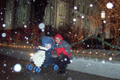 Picture -  Curtis and Audrey enjoy a snowy  night at Temple Square in Salt Lake  City