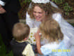 View - Sarah showing Marilyn and Tyler her flowers